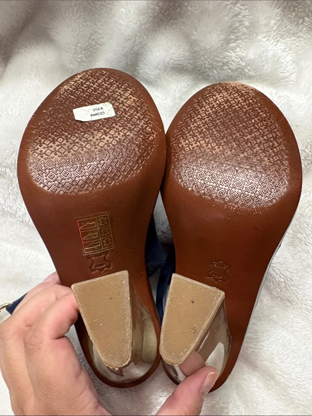 Tory Burch Navy Suede Open-Toe Heels